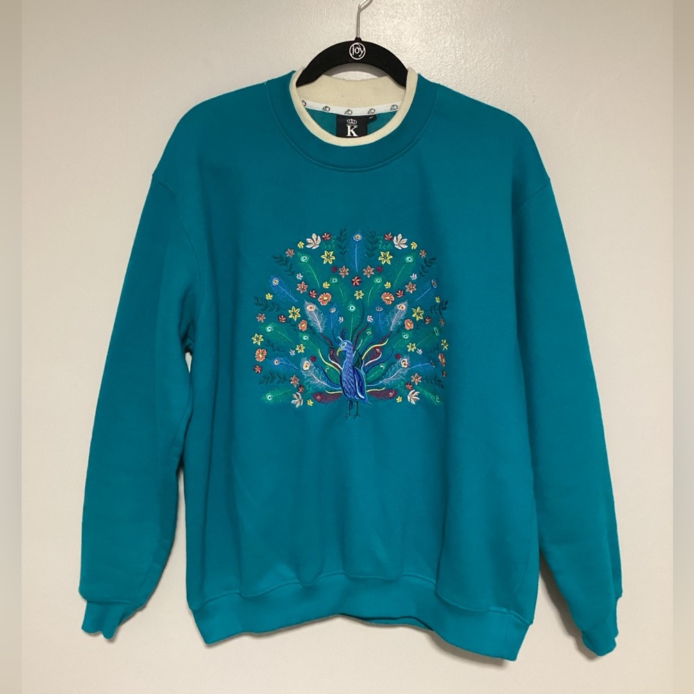 Vintage Peacock K King Universal Sweater Women Size 1XL Peacock Fall Winter